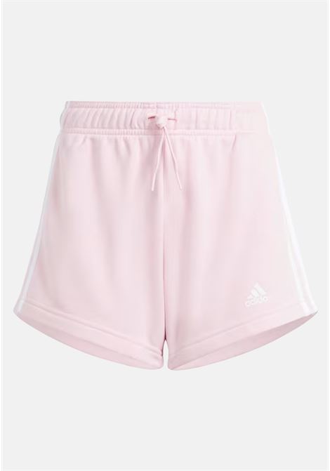 Pink sports shorts for girls ESSENTIALS 3-STRIPES ADIDAS PERFORMANCE | IS2625.